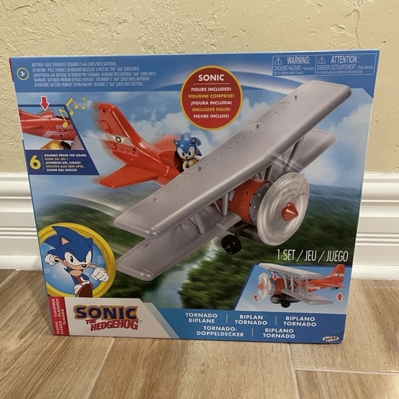 Sonic The Hedgehog Tornado Biplane Playset with 2.5" Sonic Action Figure NIB - Picture 2 of 5